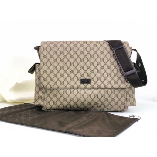 Gucci Messenger Wickeltasche GG Plus 211131 Grau