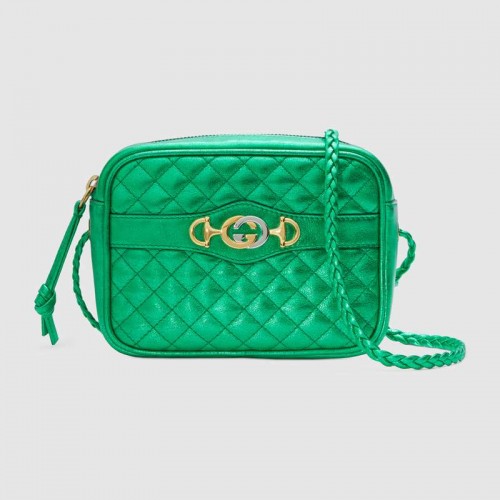 Gucci Mini laminierte Ledertasche 534950 grün
