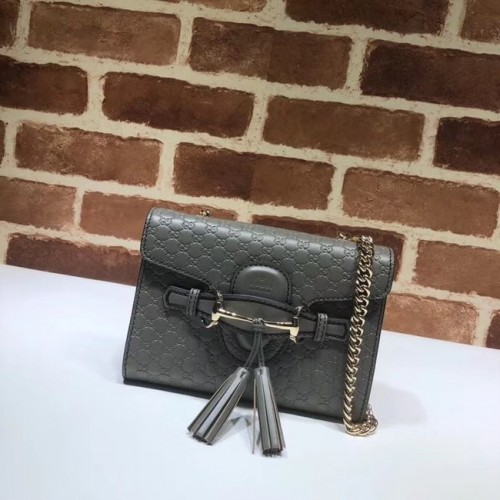 Gucci Mini Ledertasche 449636 grau