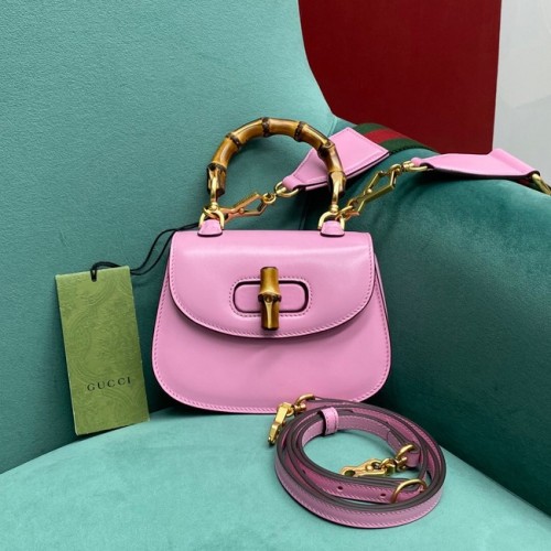 Gucci Mini Henkeltasche mit Bambus 686864 rosa