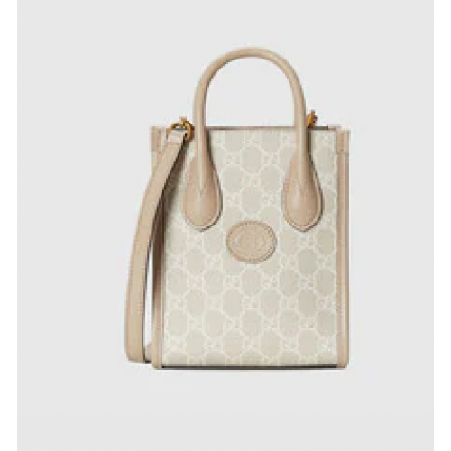 Gucci Mini Tragetasche mit Interlocking G 671623 Beige