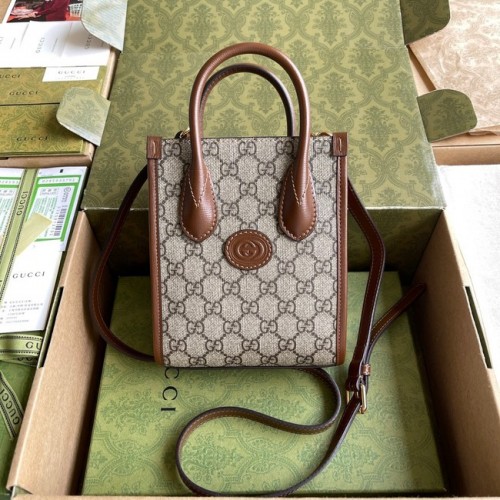 Gucci Mini Tragetasche mit Interlocking G 671623 Braun