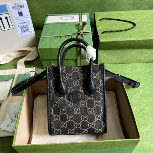 Gucci Mini Tragetasche mit Interlocking G 671623 schwarz