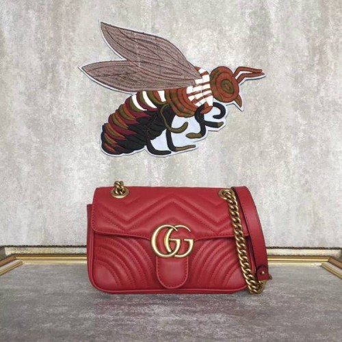 Gucci Now GG Marmont Mini-Umhängetasche 446744 Rot