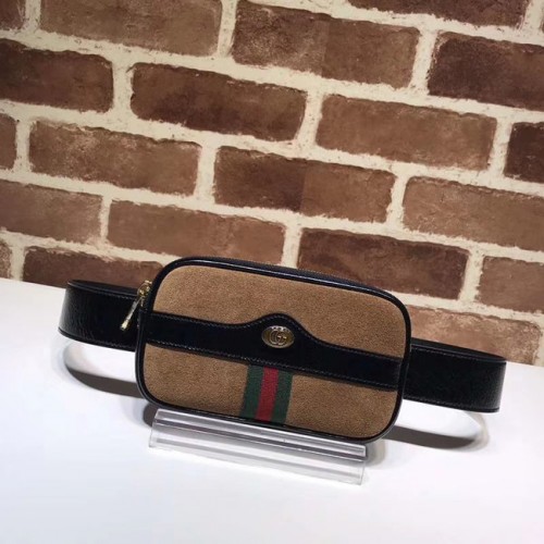 Gucci Gürteltasche aus Nubukleder 519308 braun&schwarz