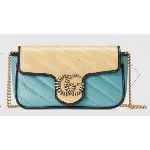 Gucci Online Exclusive GG Marmont Minitasche 574969 hellblau
