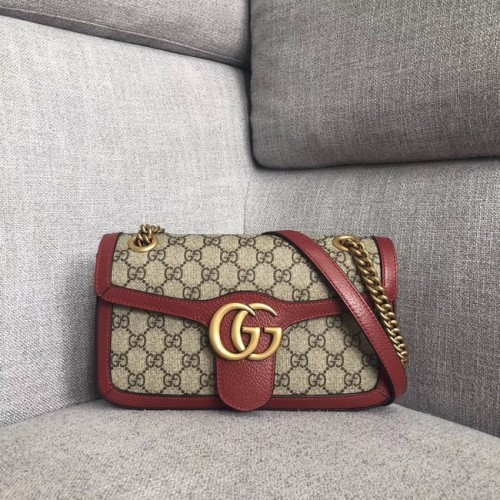 Gucci Ophidia GG Supreme kleine Umhängetasche 443497 rot
