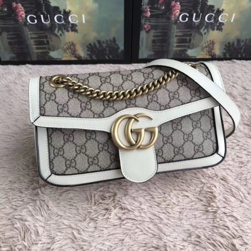 Gucci Ophidia GG Supreme kleine Umhängetasche 443497 weiß
