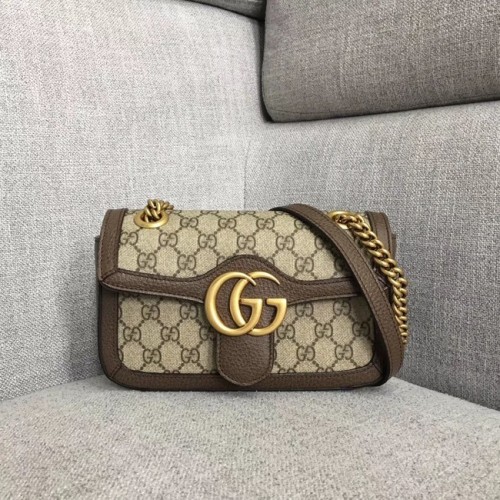 Gucci Ophidia GG Supreme kleine Umhängetasche 446744 braun