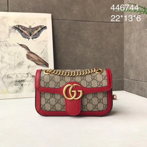 Gucci Ophidia GG Supreme kleine Umhängetasche 446744 rot