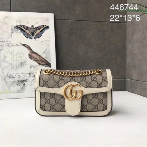 Gucci Ophidia GG Supreme kleine Umhängetasche 446744 weiß
