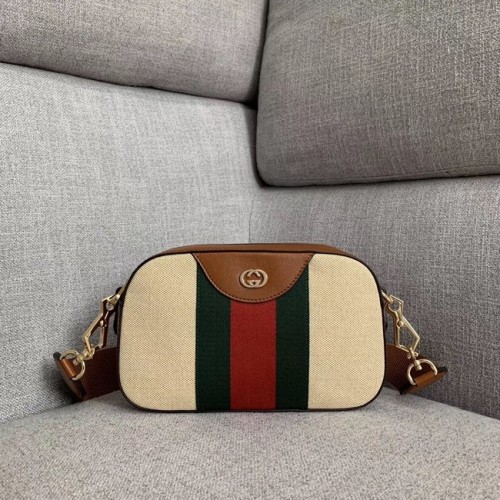 Gucci Vintage Canvas Umhängetasche 575073 Camel