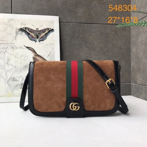 Gucci Ophidia GG Supreme kleine Wildleder-Umhängetasche 548304 braun