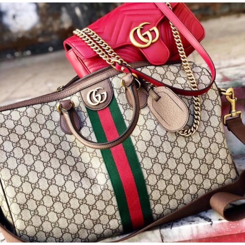 Gucci Ophidia GG große Handgepäcktasche 547959 braun