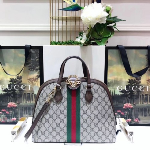 Gucci Ophidia GG mittelgroße Henkeltasche 524533 braun