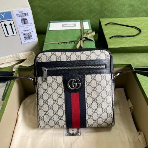 Gucci Ophidia GG kleine Umhängetasche 547926 blau