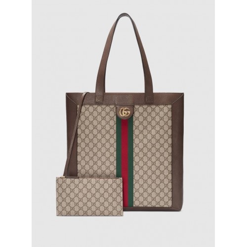Gucci Ophidia Soft GG Supreme Große Tragetasche GG5689 Braun