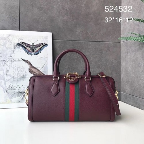 Gucci Ophidia mittelgroße Henkeltasche 524532 Burgund