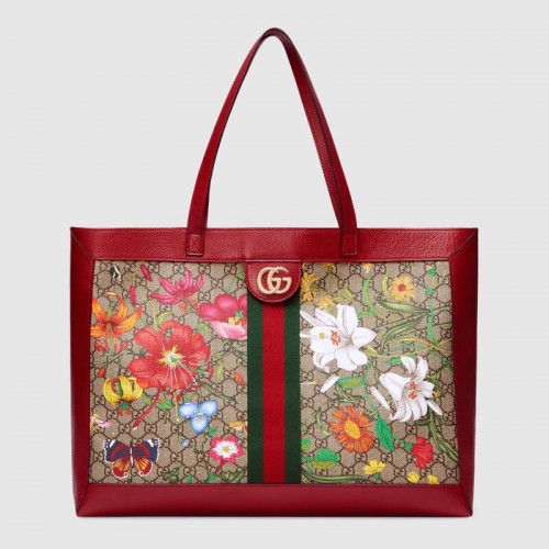Gucci Ophidia Serie GG Flower Medium Einkaufstasche 547947 rot