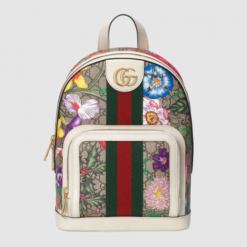 Gucci Ophidia Serie GG Blume kleiner Rucksack 547965 weiß