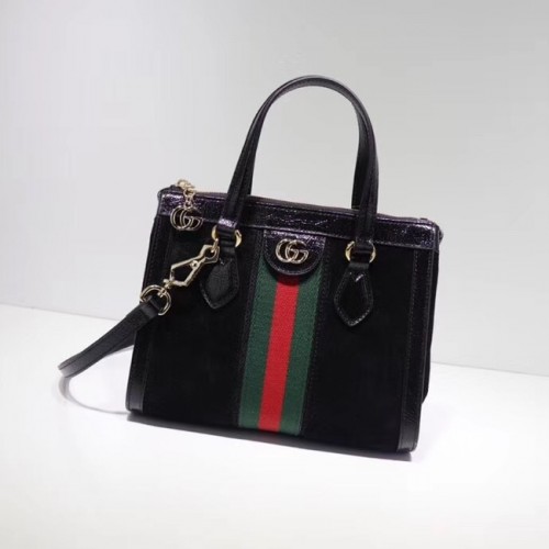 Gucci Ophidia kleine GG Tragetasche 547551 Schwarzes Wildleder