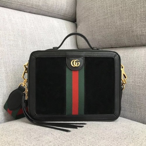 Gucci Ophidia kleine Umhängetasche 550622 Schwarzes Wildleder