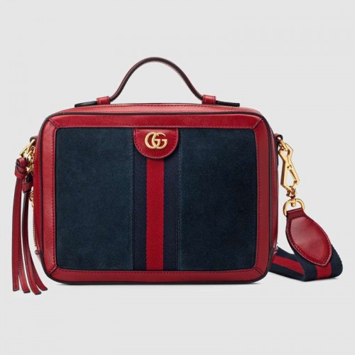 Gucci Ophidia kleine Umhängetasche 550622 Blaues Wildleder
