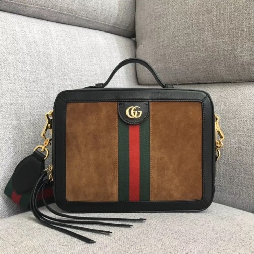 Gucci Ophidia kleine Umhängetasche 550622 braunes Wildleder