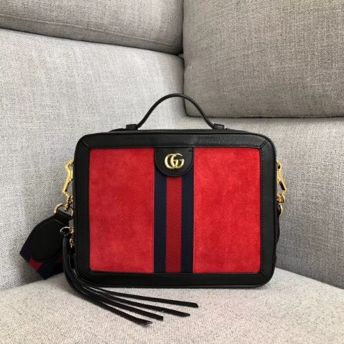 Gucci Ophidia kleine Umhängetasche 550622 rotes Wildleder