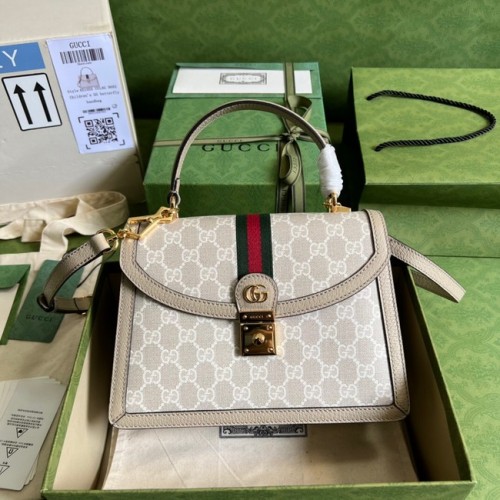 Gucci Ophidia kleine Henkeltasche oben mit Web 651055 Beige