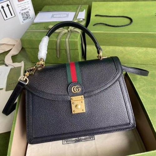 Gucci Ophidia kleine Henkeltasche oben mit Netz 651055 schwarz