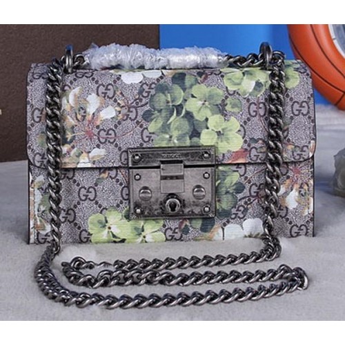 Gucci Padlock Blooms Umhängetasche 409487 Schwarz