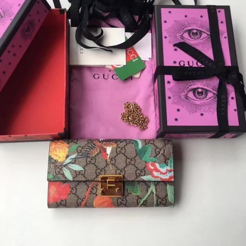 Gucci Vorhängeschloss Continental Geldbörse 453506 Rot