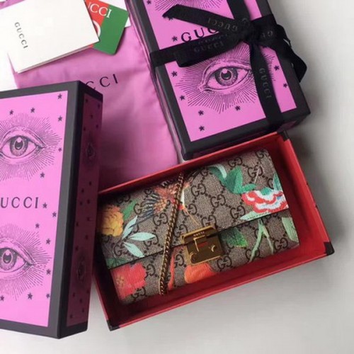 Gucci Continental Geldbörse mit Vorhängeschloss 453506 Wein