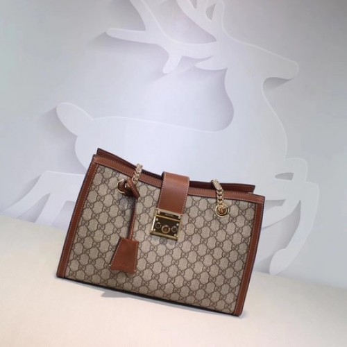 Gucci Padlock GG Supreme Canvas Umhängetasche 479197 Apricot