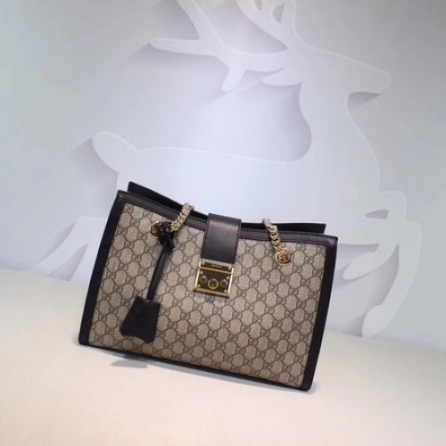Gucci Padlock GG Supreme Canvas Umhängetasche 479197 Schwarz