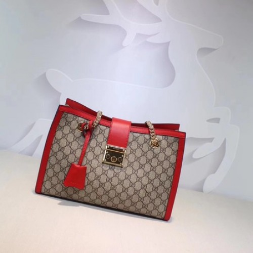 Gucci Padlock GG Supreme Canvas Umhängetasche 479197 Rot