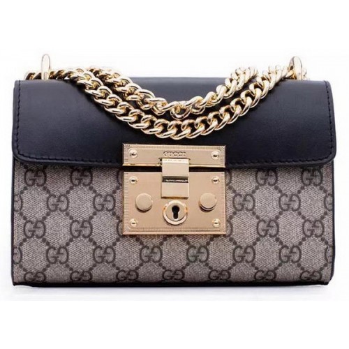 Gucci Padlock GG Supreme Umhängetaschen 409487 Schwarz