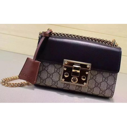Gucci Padlock GG Supreme Umhängetaschen 409487 Braun