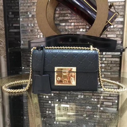Gucci Padlock Gucci Signature Mini-Umhängetasche 409487 Schwarz