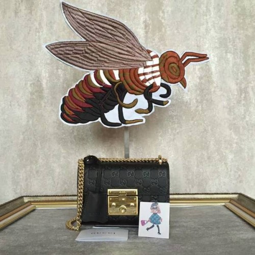 Gucci Padlock Gucci Signature Mini-Umhängetasche 409487A Schwarz