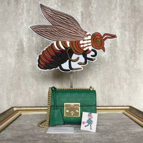 Gucci Padlock Gucci Signature Mini-Umhängetasche 409487A Grün