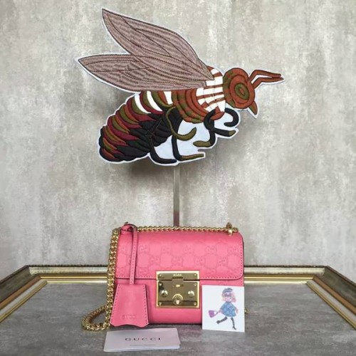 Gucci Padlock Gucci Signature Mini-Umhängetasche 409487A Rosa