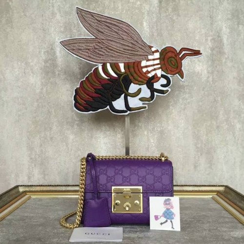 Gucci Padlock Gucci Signature Mini-Umhängetasche 409487A Lila