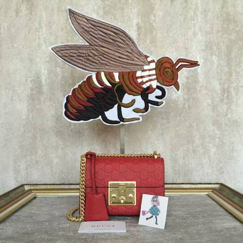 Gucci Padlock Gucci Signature Mini-Umhängetasche 409487A Rot