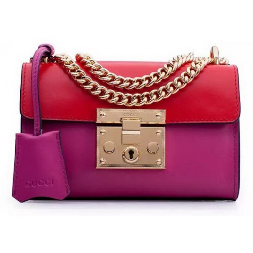 Gucci Vorhängeschloss-Leder-Umhängetaschen 409487 Rose&Red