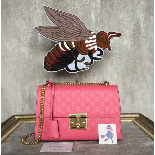 Gucci Padlock Series Gucci Signature Umhängetasche 409486 Rosa