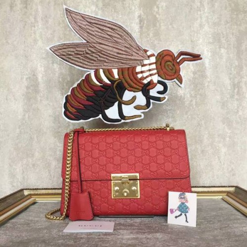 Gucci Padlock Series Gucci Signature Umhängetasche 409486 Rot