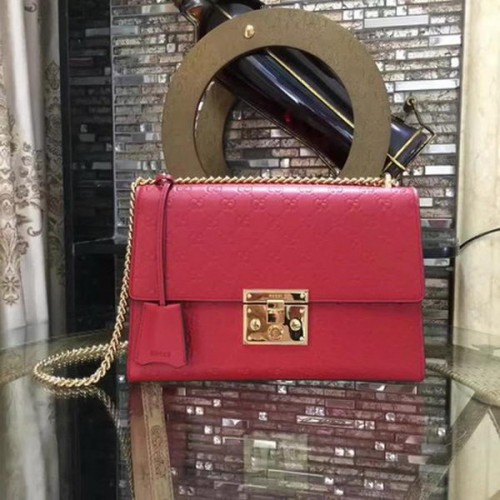Gucci Padlock Series Gucci Signature Umhängetasche 409486 Rot