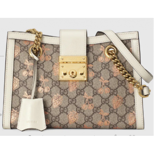 Gucci Padlock kleine Beeren-Einkaufstasche 498156 Weiß